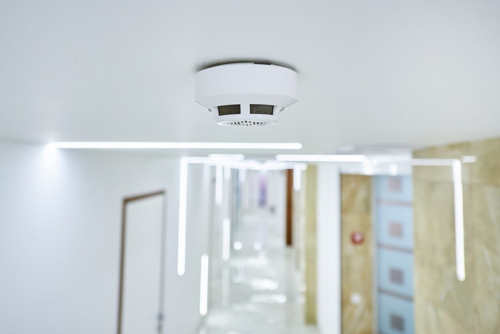 Close-up of an automatic fire safety system